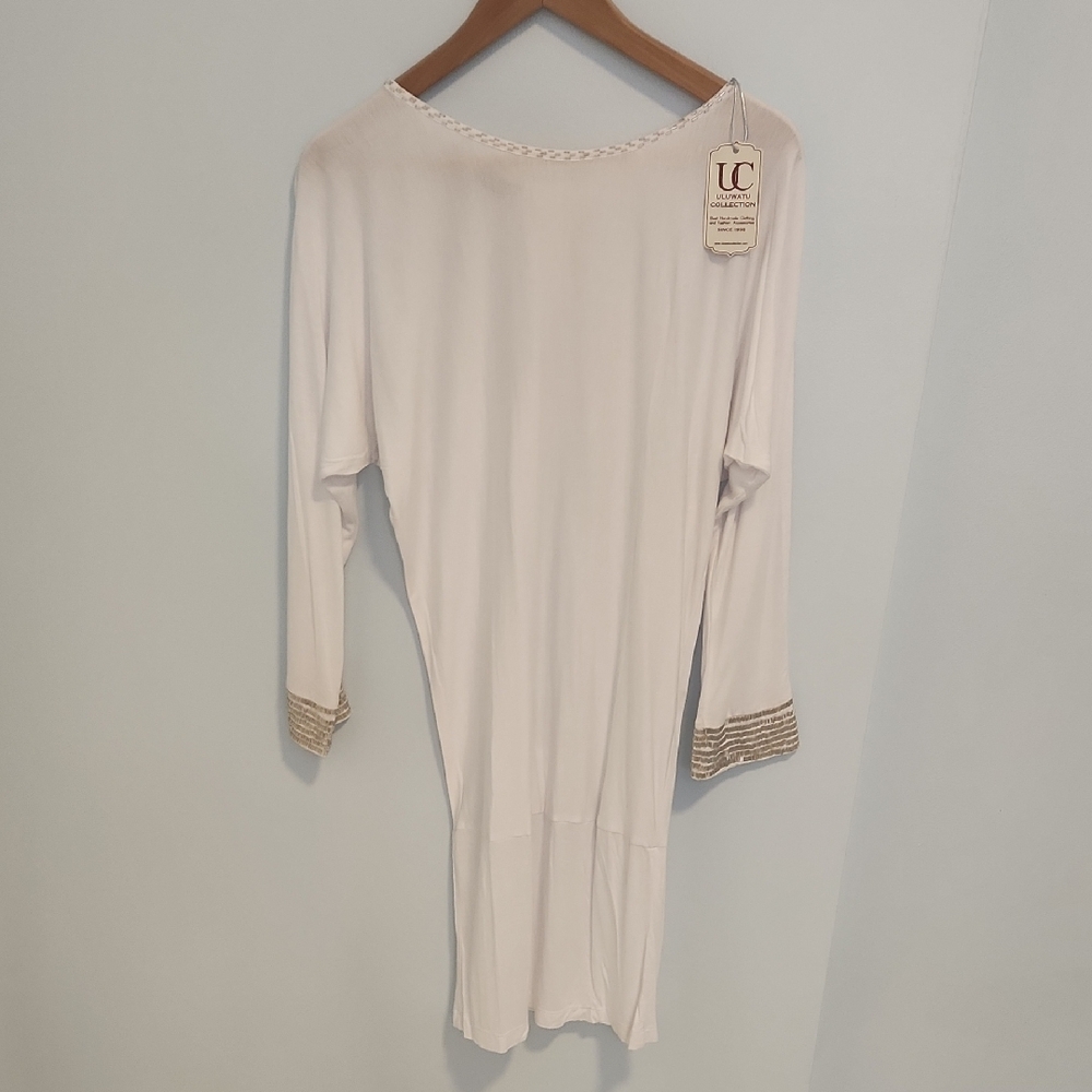 Uluwatu Women's White Dress with Beaded Accents